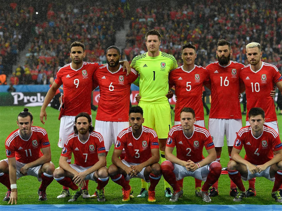 Wales National Football Team In The Rain Wallpaper