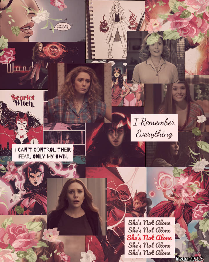 Wanda Maximoff Flower Designs Wallpaper
