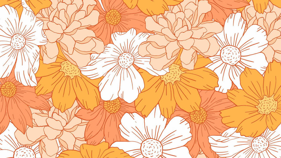 Warm Flowers Aesthetic Sketches Wallpaper