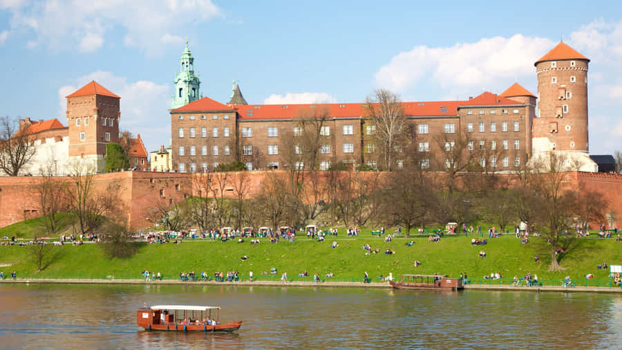 Wawel Castle Brown Boats Wallpaper