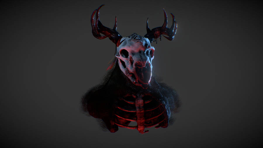 Wendigo Digital Rendering Wallpaper