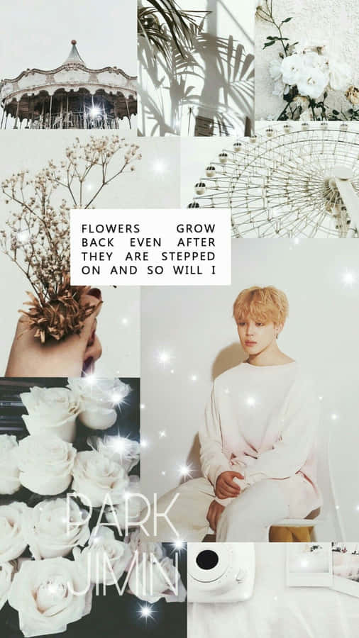 White Aesthetic Collage Park Jimin Wallpaper