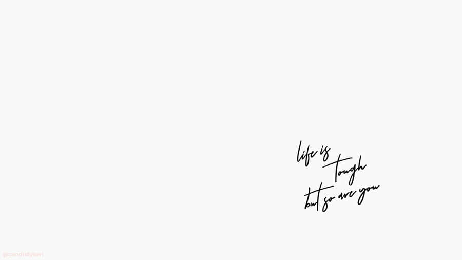 White Aesthetic Laptop Handwritten Text Wallpaper