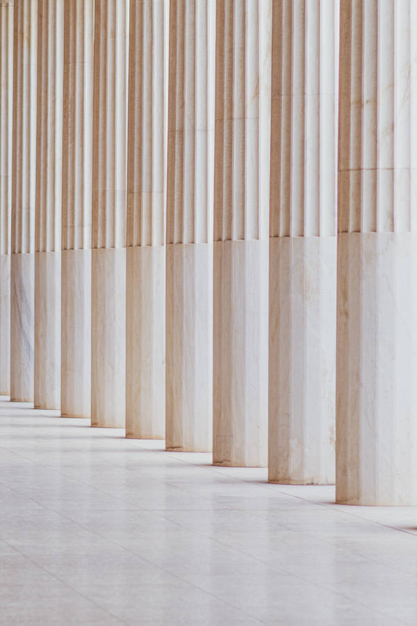 White Aesthetic Pillars Wallpaper