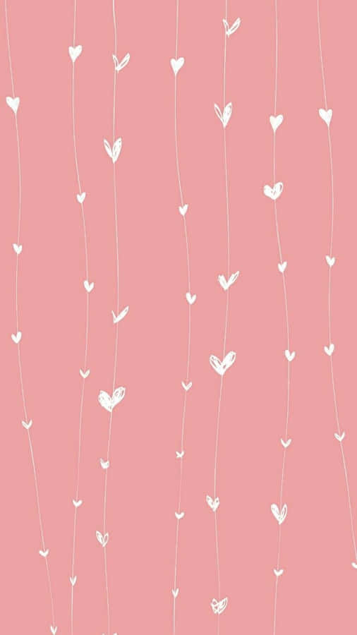 White And Pink Hearts Iphone Wallpaper