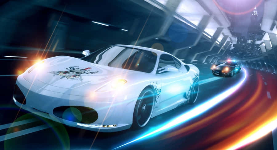 White Black Fast Cars Wallpaper