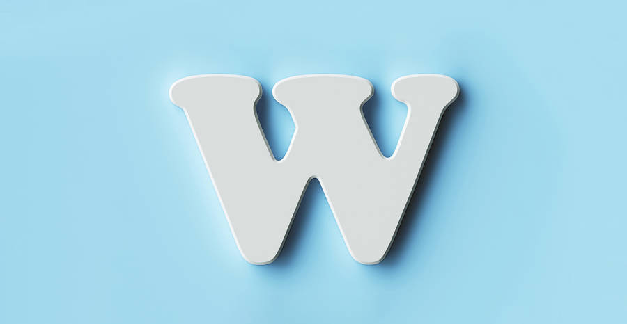 White Bold Letter W Wallpaper