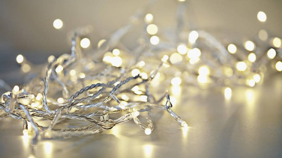 White Christmas Aesthetic Lights Wallpaper