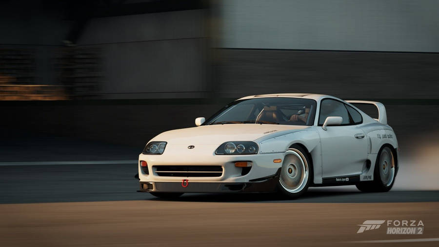 White Forza Horizon 2 Toyota Supra Wallpaper