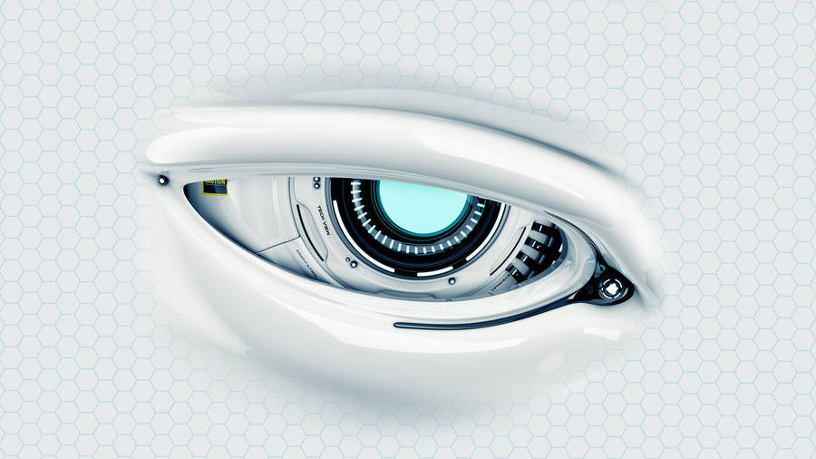 White Hd Cyber Eye Wallpaper