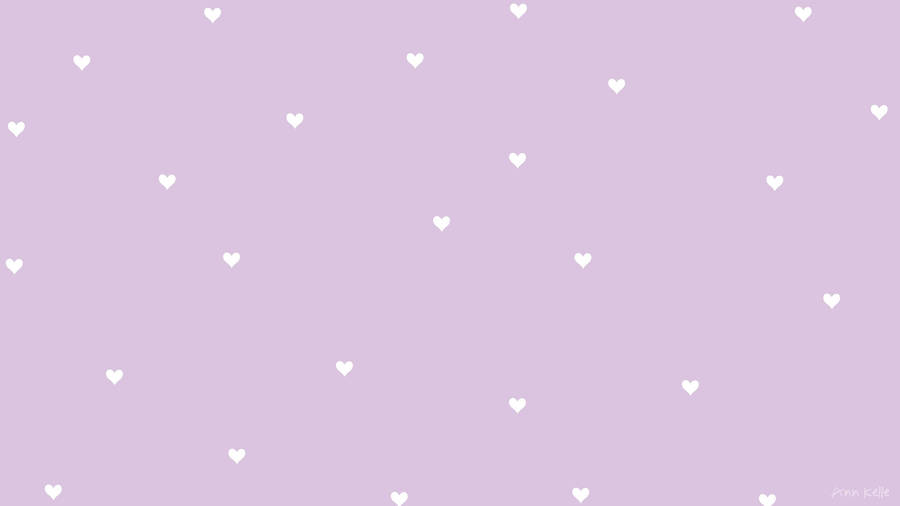 White Hearts On Purple Wallpaper