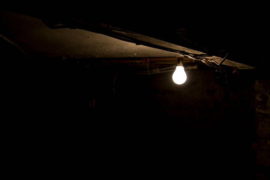 White Lit Light Bulb Wallpaper