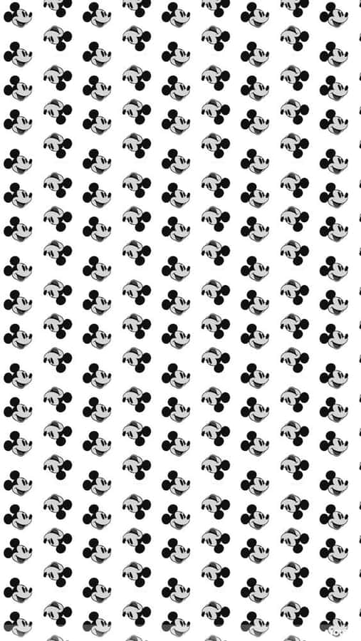 White Mickey Mouse And His Balloon Wallpaper