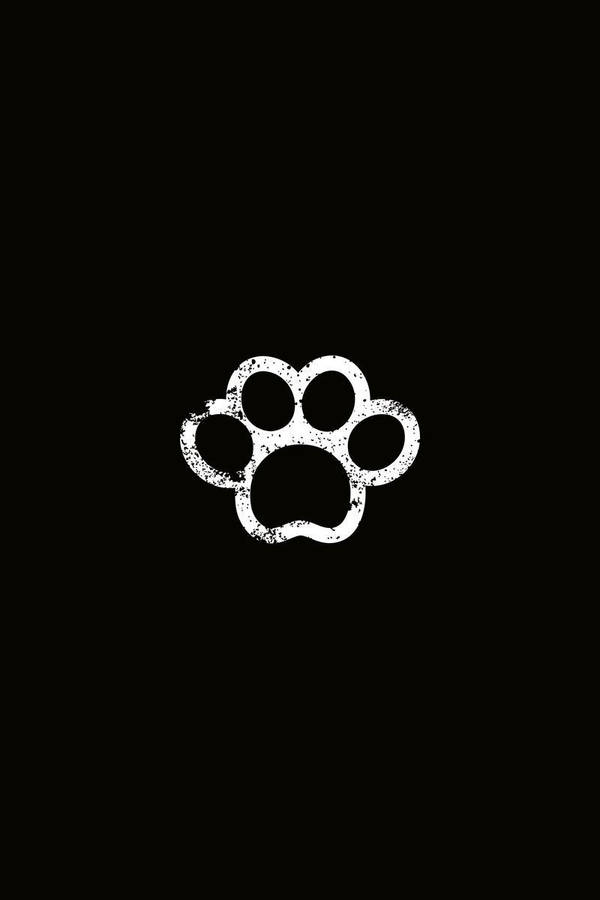 White Paw Print Minimalist Wallpaper