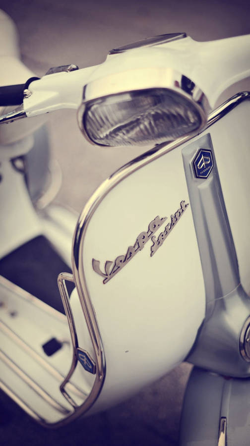 White Retro Aesthetic Vespa Sprint Wallpaper