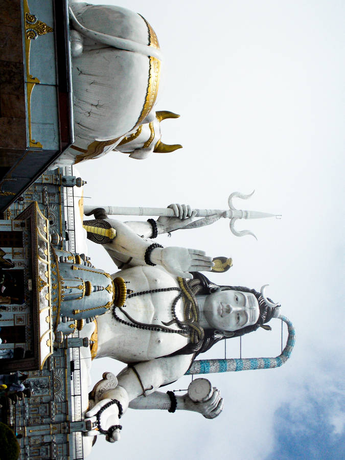 White Shiva Statute Wallpaper