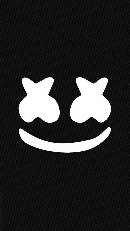 White Smiley Black Marshmello Wallpaper