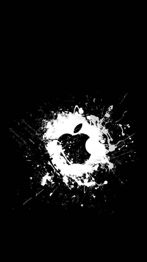 White Splash Black Apple Logo Iphone Wallpaper