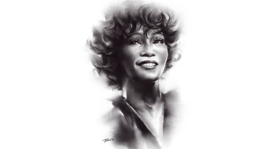 Whitney Houston Fan Art Drawing Wallpaper