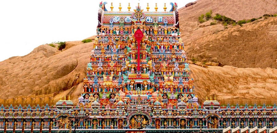 Wide Murugan Temple Gopuram Wallpaper