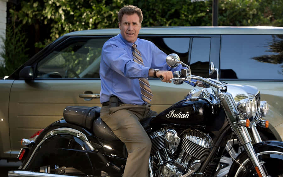 Will Ferrell Strikes A Confident Pose In A Stylish Suit. Wallpaper