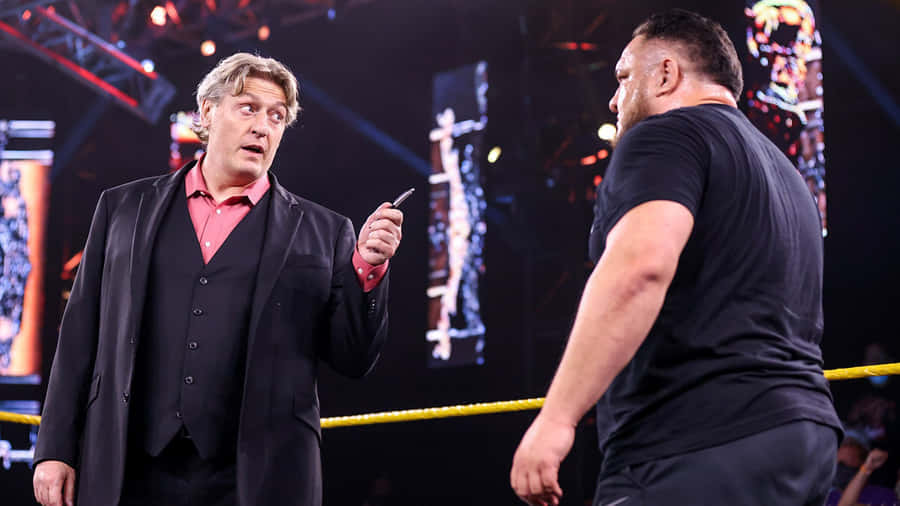 William Regal Samoa Joe Wwe Face Off Photography Wallpaper