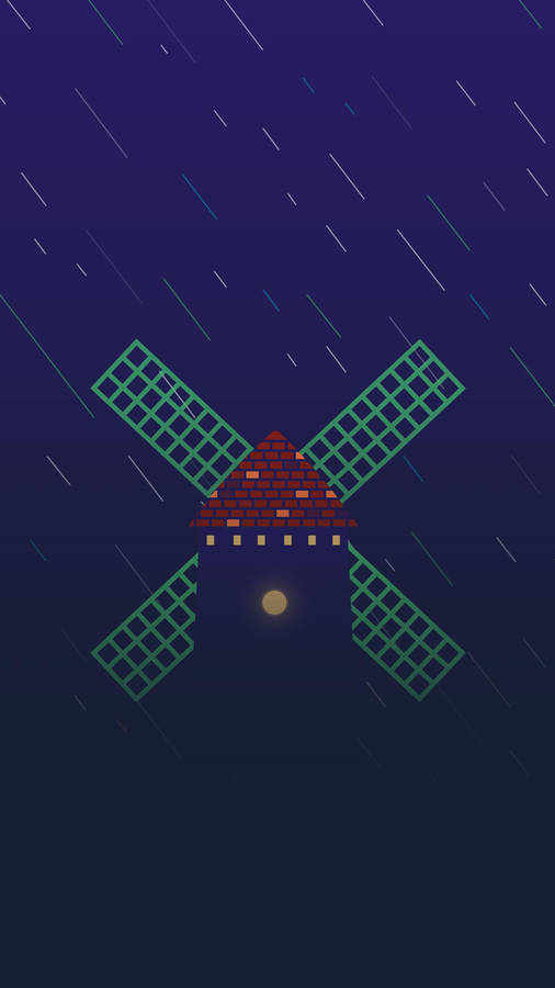 Windmill Minimalist Iphone Wallpaper