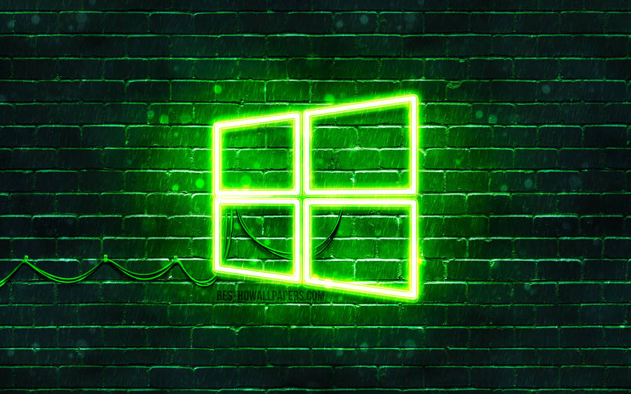 Windows Logo Neon Green Aesthetic Wallpaper