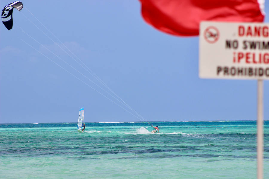 Windsurfing Area In Ocean Wallpaper