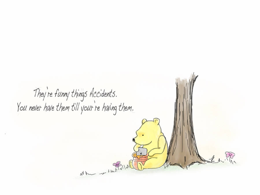 Winnie The Pooh Quote On Accidents Wallpaper