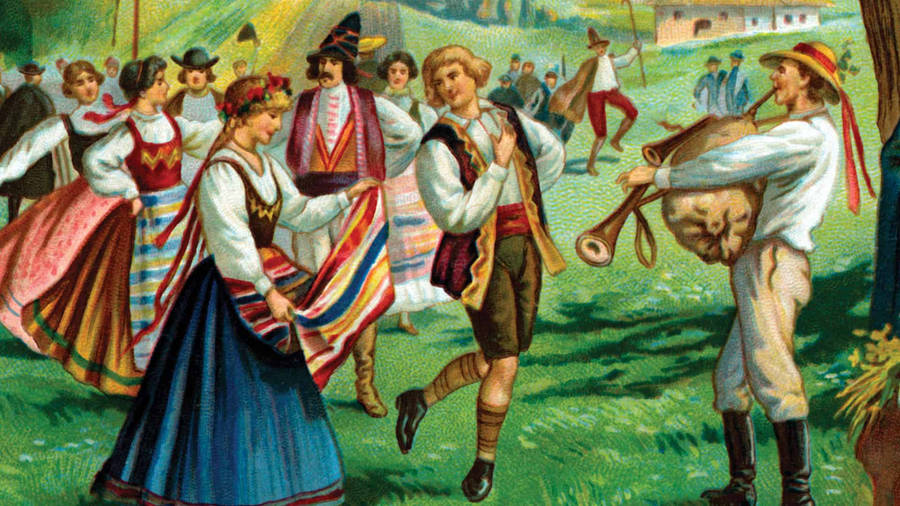 Winter's Tale Perdita Florizel Folk Art Wallpaper