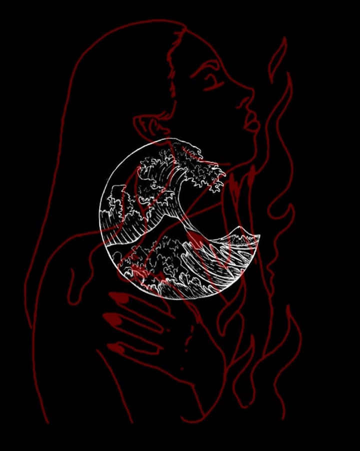 Woman Holding Fire Gothic Iphone Wallpaper