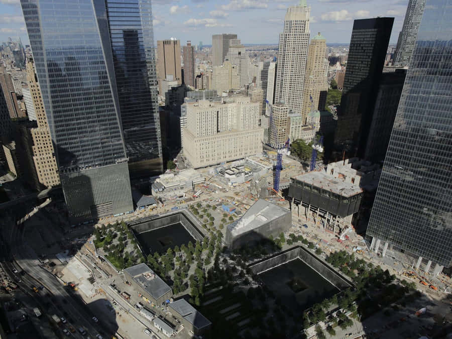 World Trade Center Reconstruction Aerial View Wallpaper