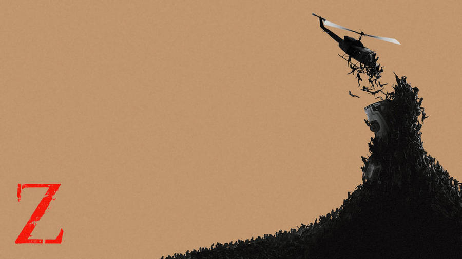 World War Z Crashing Helicopter Silhouette Wallpaper