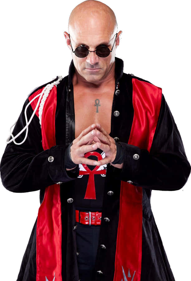 Wrestlerin Blackand Red Attire Wallpaper