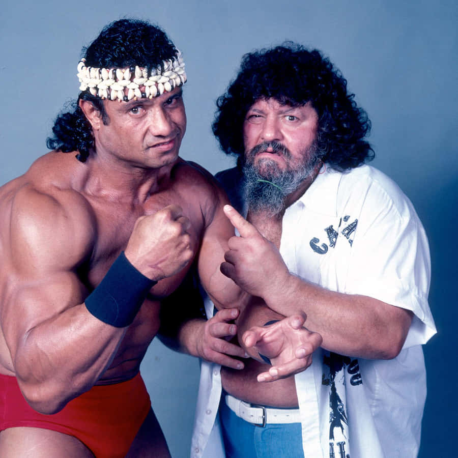 Wrestling Legends - Jimmy Snuka And Lou Albano In Their Heydays Wallpaper