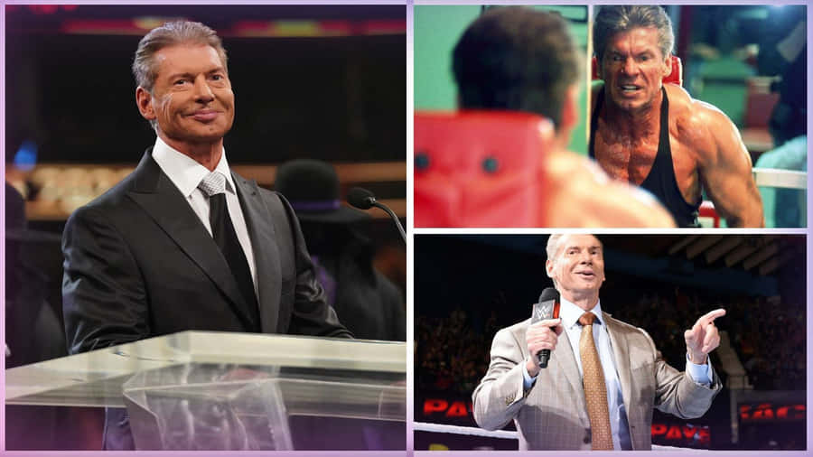 Wwe Ceo Vince Mcmahon Collage Wallpaper