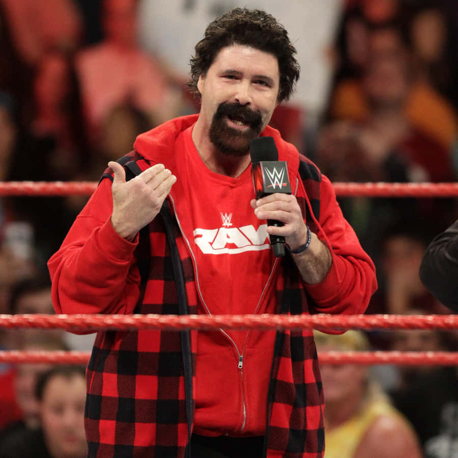 Wwe Hall Of Famer Mick Foley At Wwe Raw Event Wallpaper