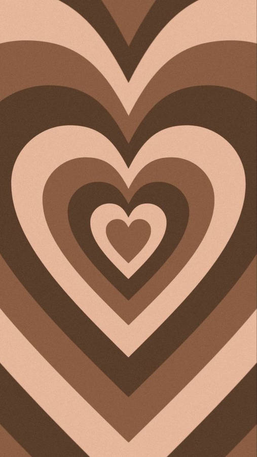 Y2k Heart Different Shades Of Brown Wallpaper