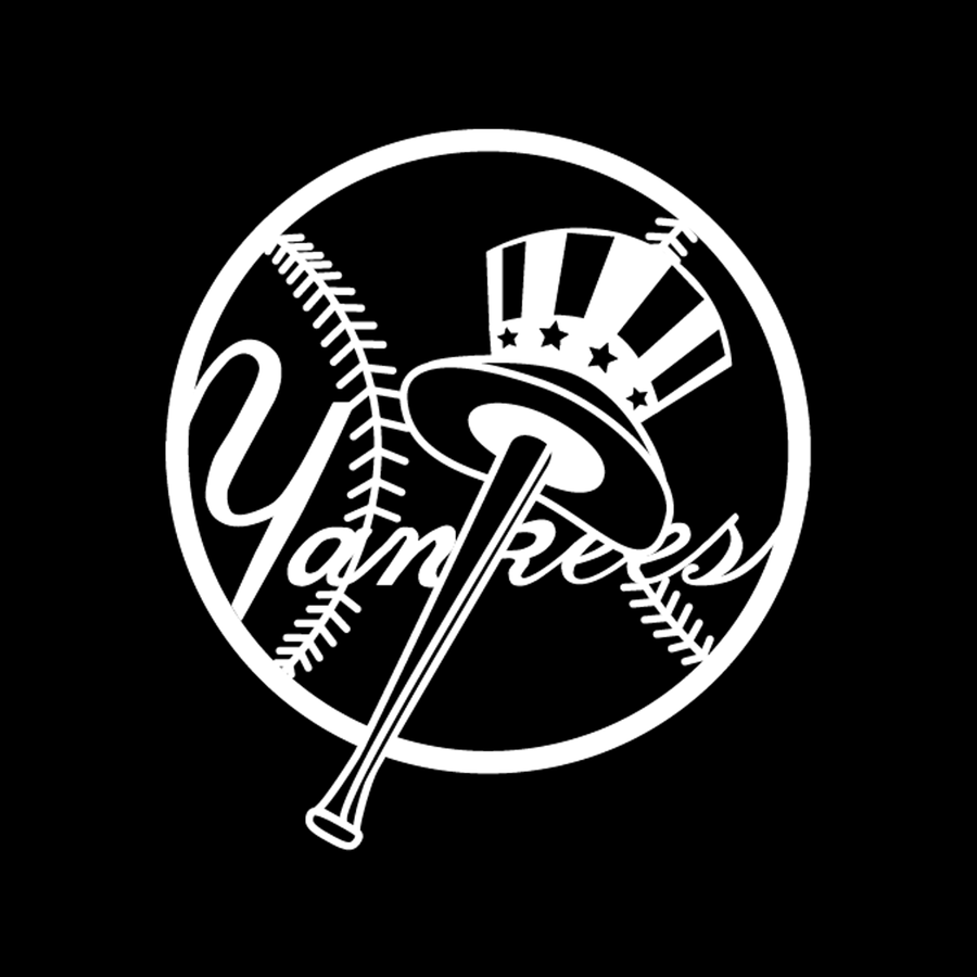 Yankees Hat Logo Black White Wallpaper