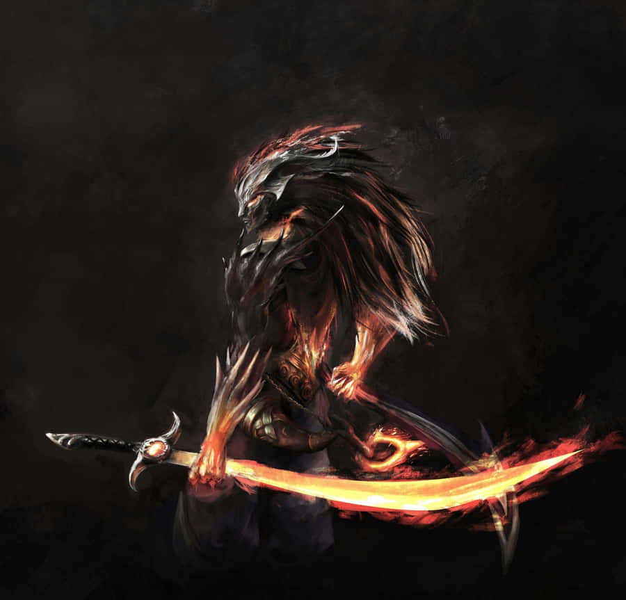 Yasou Flame Blade Fan Art Lol Wallpaper