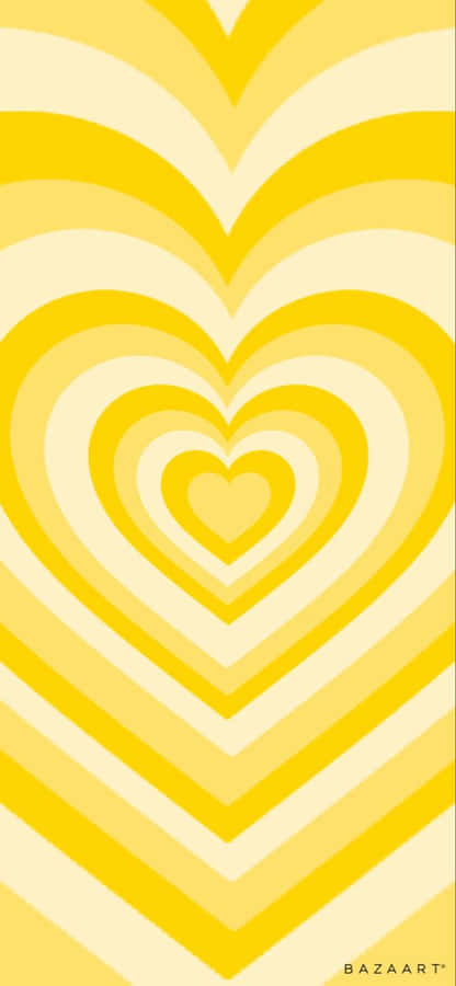 Yellow Aesthetic Phone White Heart Wallpaper