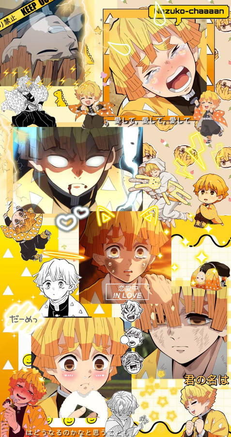 Yellow Demon Slayer Aesthetic Zenitsu Wallpaper