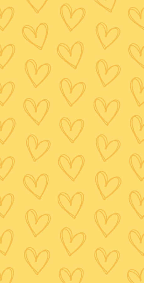 Yellow Hearts On A Yellow Background Wallpaper