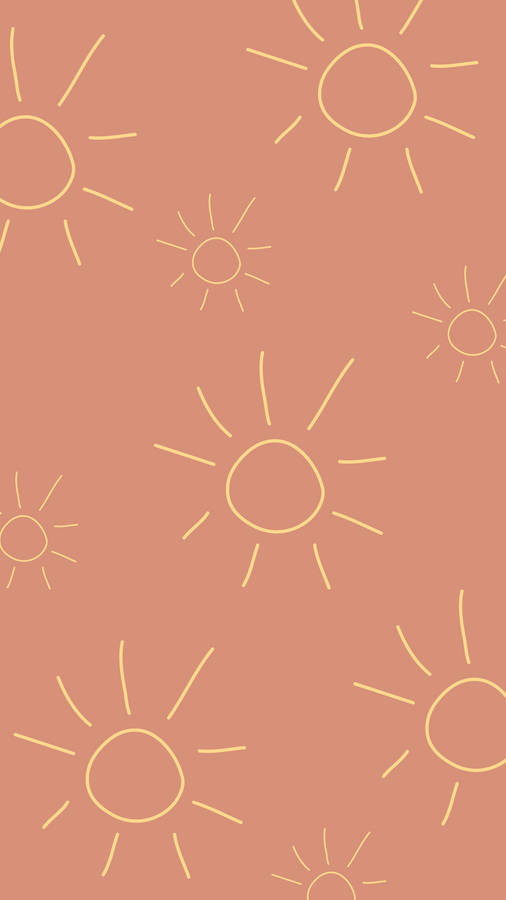 Yellow Sun Patterns Boho Iphone Wallpaper