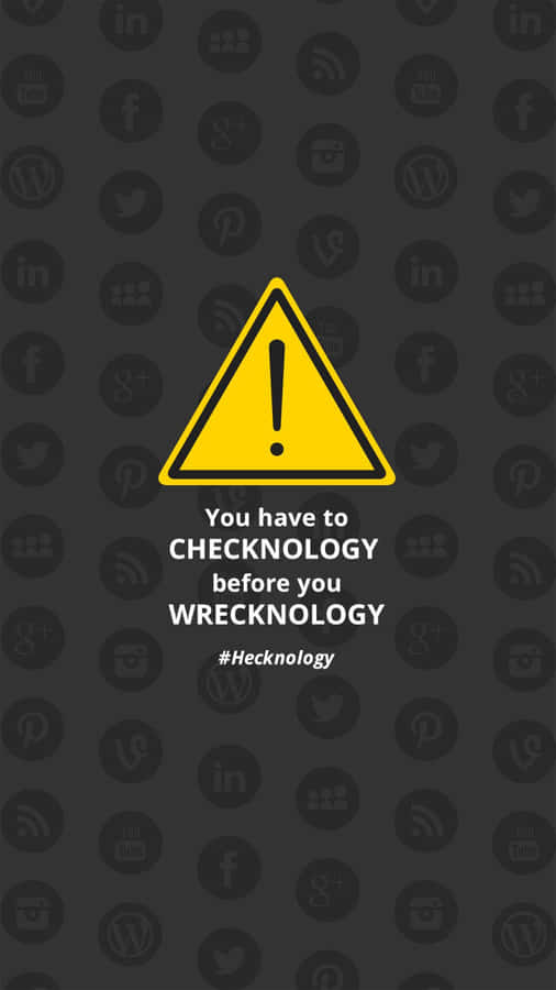 Yellow Warning Prank Funny Lock Screen Wallpaper