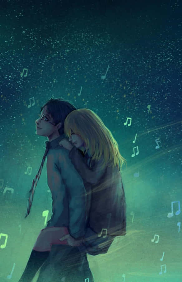 Your Lie In April Iphone Kaori Kosei Piggyback Pictures Wallpaper