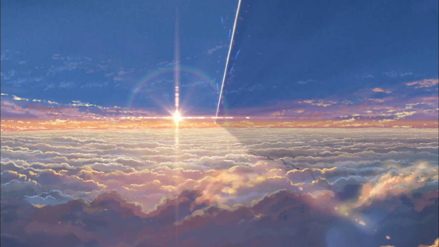 Your Name Anime Cloud Sunset Wallpaper