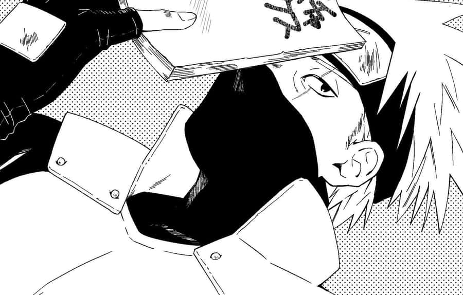 Youthful Strength And Wisdom Radiate From Naruto In This White Rendition Wallpaper