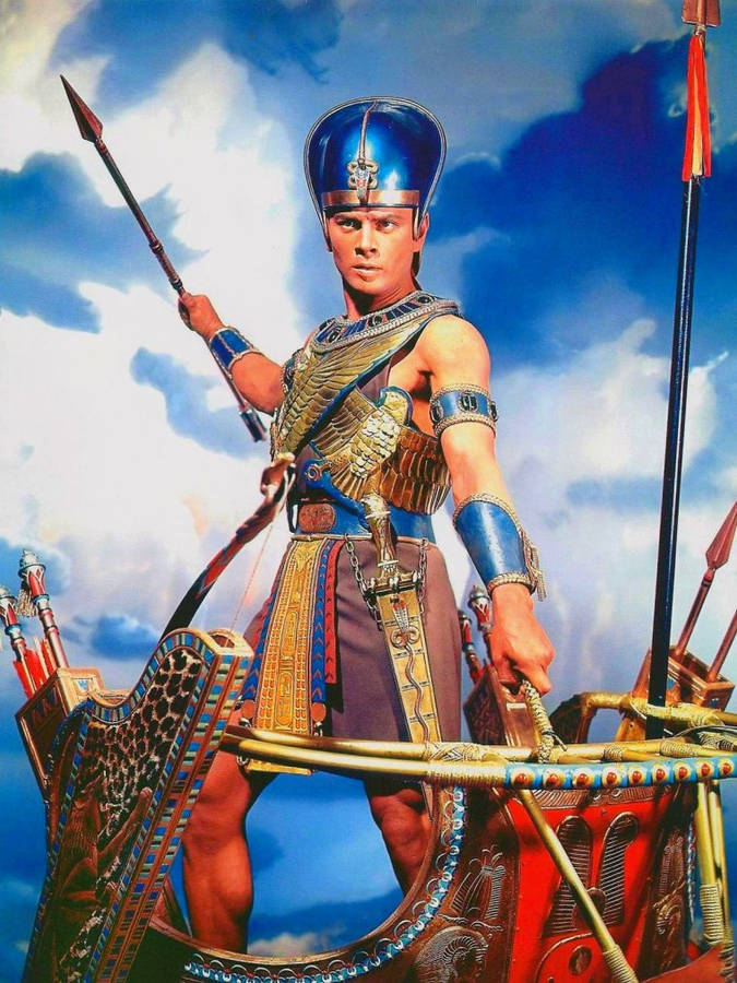 Yul Brynner In Khepresh On The Ten Commandments Chariot Wallpaper